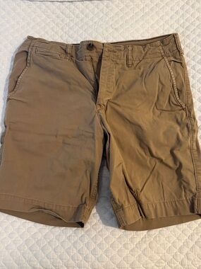 American Eagle Outfitters Men's Flat Front Chino Shorts - Khaki Brown